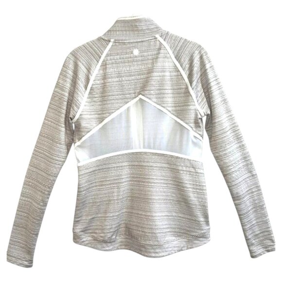 Athleta Elation Powervita Full Zip Jacket Grey Ivory Yoga S - Picture 9 of 9